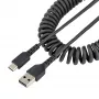 StarTech.com Καλώδιο φόρτισης USB-A σε C 1m, Σπιράλ καλώδιο, Heavy Duty, Ταχεία φόρτιση & συγχρονισμός, Καλώδιο υψηλής ποιότητας USB-2.0-A σε USB Type-C, Ανθεκτική ίνα Aramid, Ανθεκτικό καλώδιο USB αρσενικό σε αρσενικό