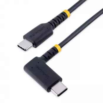 StarTech.com Καλώδιο φόρτισης USB-C 30cm με ορθή γωνία – 60W PD 3A – ανθεκτικό καλώδιο ταχείας φόρτισης USB-C – Μαύρο USB 2.0 Type-C – ενισχυμένο με ίνα Aramid – Καλώδιο φόρτισης USB