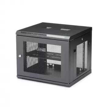StarTech.com 4-Post 9U επιτοίχιο rack δικτύου με ράφι 1U, επιτοίχιο rack διακομιστή 19 ιντσών για συσκευές δεδομένων/AV/ηλεκτρονικών/υπολογιστών, μικρό αεριζόμενο περίβλημα rack