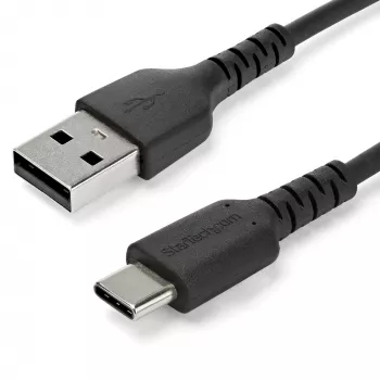 StarTech.com 2m καλώδιο φόρτισης USB A σε USB C – Ανθεκτικό καλώδιο γρήγορης φόρτισης και συγχρονισμού USB 2.0 σε USB Type-C – Ανθεκτικό περίβλημα TPE ίνες αραμιδίου M/M 3A Μαύρο – Samsung S10, iPad Pro, Pixel