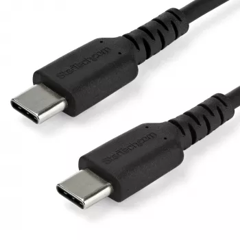 StarTech.com 1m καλώδιο φόρτισης USB-C – Ανθεκτικό καλώδιο γρήγορης φόρτισης & συγχρονισμού USB 2.0 Type-C σε USB-C για laptop – Περίβλημα TPE ίνες αραμιδίου M/M 60 W Μαύρο – Samsung S10 S20 iPad Pro MS Surface