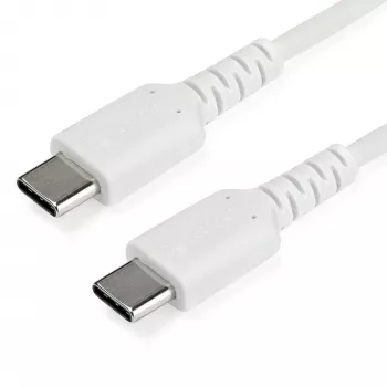 StarTech.com 2m καλώδιο φόρτισης USB-C – Ανθεκτικό καλώδιο γρήγορης φόρτισης & συγχρονισμού USB 2.0 Type-C σε USB-C για laptop – Περίβλημα TPE ίνες αραμιδίου M/M 60W Λευκό – Samsung S10 S20 iPad Pro MS Surface