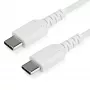 StarTech.com 2m καλώδιο φόρτισης USB-C – Ανθεκτικό καλώδιο γρήγορης φόρτισης & συγχρονισμού USB 2.0 Type-C σε USB-C για laptop – Περίβλημα TPE ίνες αραμιδίου M/M 60W Λευκό – Samsung S10 S20 iPad Pro MS Surface