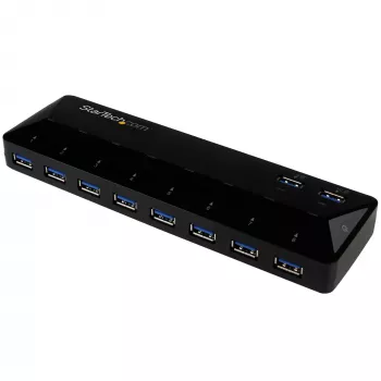 StarTech.com Hub USB 3.0 10 θυρών με θύρες φόρτισης και συγχρονισμού – 2 θύρες x 1,5A~Hub USB 3.0 10 θυρών με θύρες φόρτισης και συγχρονισμού – 5Gbps – 2 θύρες x 1,5A