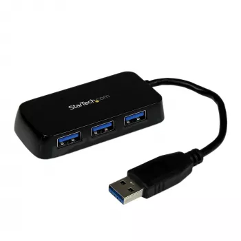 StarTech.com Φορητό Mini Hub USB 3.0 SuperSpeed 4 θυρών - Μαύρο~Φορητό Mini Hub USB 3.0 SuperSpeed 4 θυρών - 5Gbps - Μαύρο