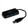 StarTech.com Φορητό Mini Hub USB 3.0 SuperSpeed 4 θυρών - Μαύρο~Φορητό Mini Hub USB 3.0 SuperSpeed 4 θυρών - 5Gbps - Μαύρο