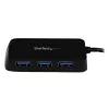 StarTech.com Φορητό Mini Hub USB 3.0 SuperSpeed 4 θυρών - Μαύρο~Φορητό Mini Hub USB 3.0 SuperSpeed 4 θυρών - 5Gbps - Μαύρο