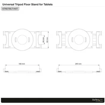 StarTech.com Ρυθμιζόμενη βάση στήριξης tablet, Tablet/UMPC, βάση πολυμέσων, εσωτερικού χώρου, Μαύρο
