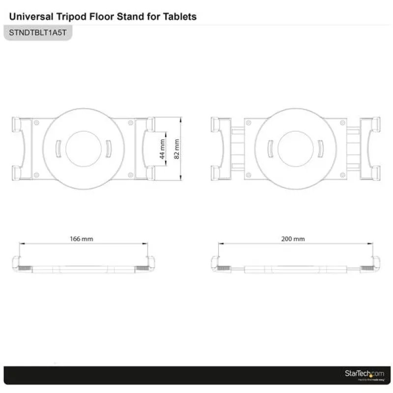 StarTech.com Ρυθμιζόμενη βάση στήριξης tablet, Tablet/UMPC, βάση πολυμέσων, εσωτερικού χώρου, Μαύρο