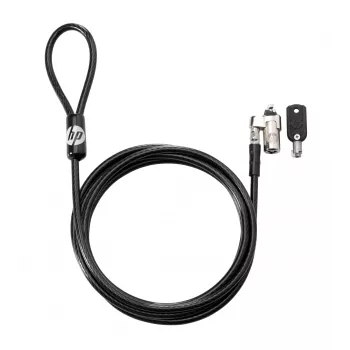 HP Keyed Κλείδωμα καλωδίου 10 mm, 1,83 m, στρογγυλό κλειδί, γαλβανισμένος χάλυβας, Μαύρο