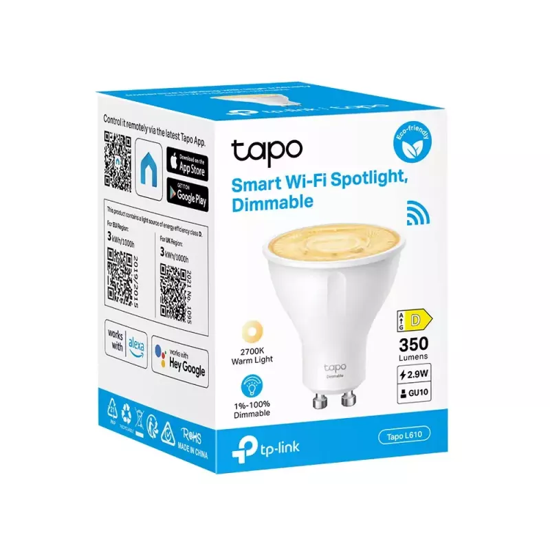 Έξυπνος λαμπτήρας TP-Link Tapo L610 Wi-Fi Dimmable Λευκό