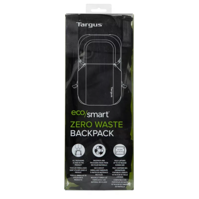 Targus TBB641GL EcoSmart Zero Waste σακίδιο πλάτης για laptop 15–16 ιντσών, πλαστικό, μαύρο