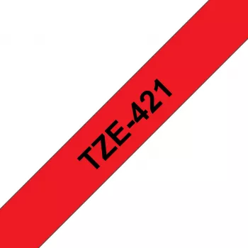 Brother TZE-421 Ταινία ετικετών Μαύρο σε Κόκκινο