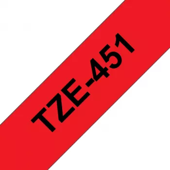 Brother TZE-451 Ταινία ετικετών Μαύρο σε Κόκκινο TZ