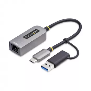 StarTech.com Προσαρμογέας 2.5GbE USB-C σε Ethernet με μετατροπέα USB-A, NBASE-T NIC, USB 3.0 Type-C 2.5/1G Multi Speed Δίκτυο, συμβατός με Thunderbolt, Windows & Mac