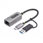 StarTech.com Προσαρμογέας 2.5GbE USB-C σε Ethernet με μετατροπέα USB-A, NBASE-T NIC, USB 3.0 Type-C 2.5/1G Multi Speed Δίκτυο, συμβατός με Thunderbolt, Windows & Mac