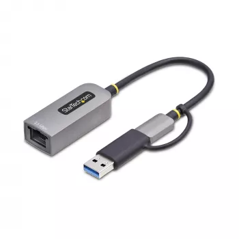 StarTech.com Προσαρμογέας 2.5GbE USB-C σε Ethernet με μετατροπέα USB-A, NBASE-T NIC, USB 3.0 Type-C 2.5/1G Multi Speed Δίκτυο, συμβατός με Thunderbolt, Windows & Mac
