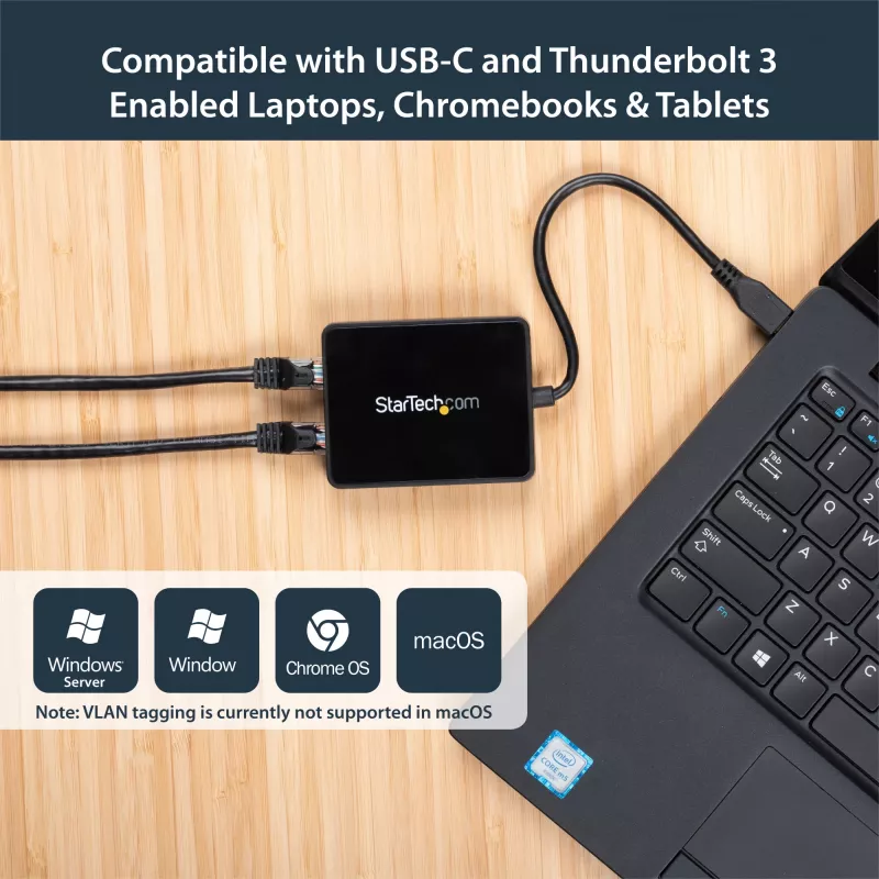 StarTech.com Προσαρμογέας USB-C σε Dual Gigabit Ethernet με θύρα USB (Type-A)