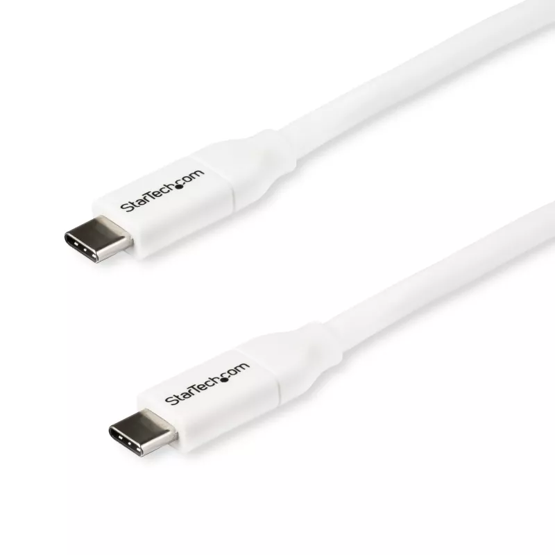 StarTech.com Καλώδιο USB-C σε USB-C με 5 A PD – M/M – Λευκό – 2 m – USB 2.0 – Πιστοποιημένο USB-IF