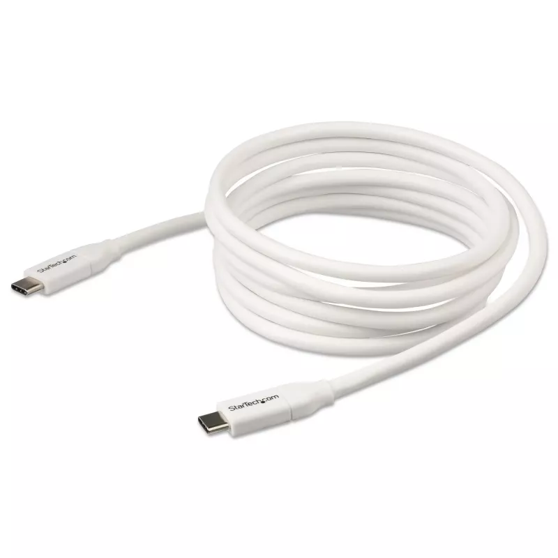 StarTech.com Καλώδιο USB-C σε USB-C με 5 A PD – M/M – Λευκό – 2 m – USB 2.0 – Πιστοποιημένο USB-IF
