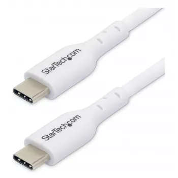 StarTech.com Λευκό καλώδιο φόρτισης USB-C 1m (3.3ft), Καλώδιο USB-C, Καλώδιο φόρτισης laptop USB 2.0 Type-C, 60W 3A Power Delivery, Επένδυση TPE, Καλώδιο μεταφοράς δεδομένων USB-C, M/M
