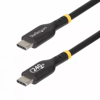 StarTech.com Καλώδιο φόρτισης USB-C 1m, Πιστοποιημένο USB-IF καλώδιο USB-C, 240W PD EPR, Καλώδιο φόρτισης laptop USB 2.0 Type-C, Καλώδιο μεταφοράς δεδομένων USB-C, Επένδυση TPE, M/M