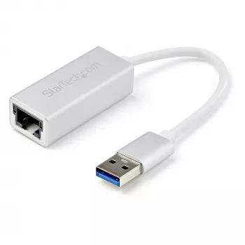 StarTech.com Προσαρμογέας δικτύου USB 3.0 σε Gigabit - Ασημί, Ενσύρματο, USB, Ethernet, 2000 Mbit/s, Ασημί