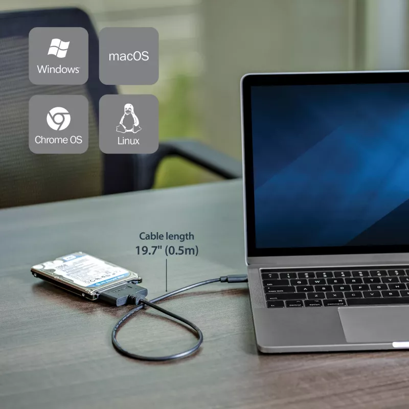StarTech.com Καλώδιο προσαρμογέα USB 3.1 (10 Gbit/s) για μονάδες SATA 2,5 ιντσών – USB-C