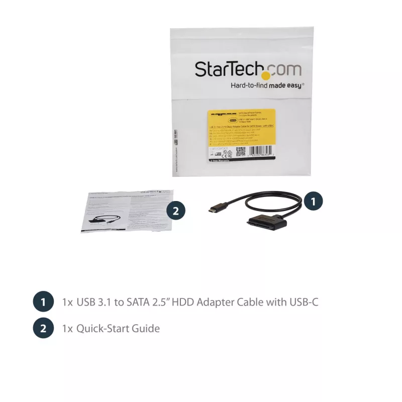 StarTech.com Καλώδιο προσαρμογέα USB 3.1 (10 Gbit/s) για μονάδες SATA 2,5 ιντσών – USB-C