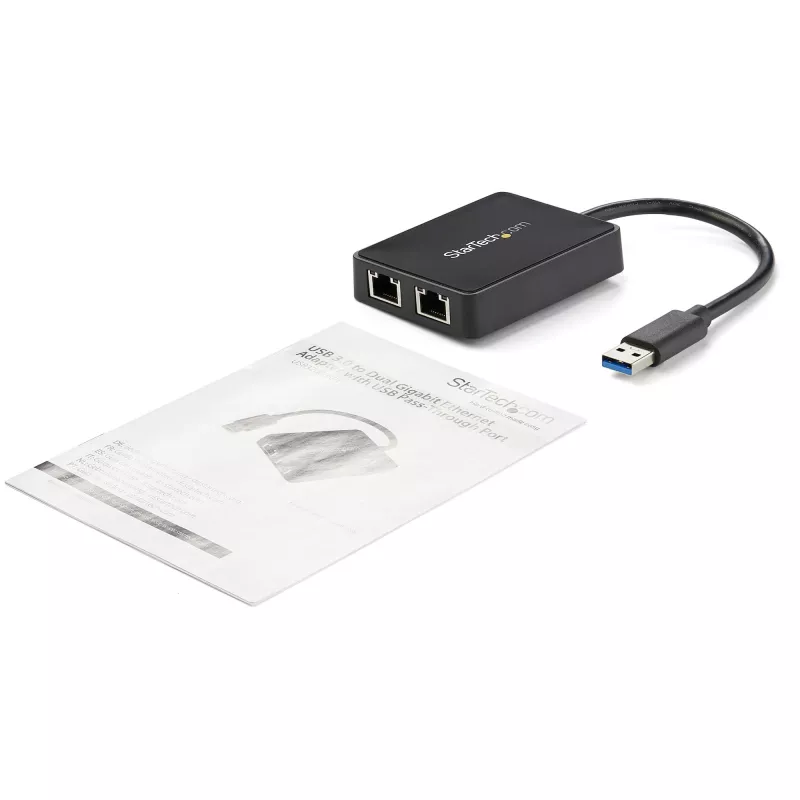 StarTech.com Προσαρμογέας USB 3.0 σε Dual-Port Gigabit Ethernet NIC με θύρα USB