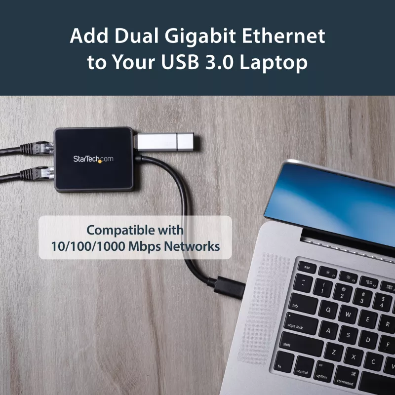 StarTech.com Προσαρμογέας USB 3.0 σε Dual-Port Gigabit Ethernet NIC με θύρα USB