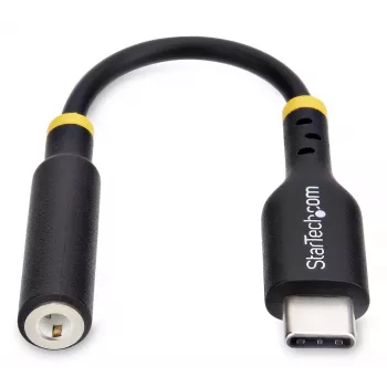 StarTech.com USBCAUDIO2 Προσαρμογέας ήχου USB-C σε 3,5 mm TRRS για ακουστικά/ακουστικά με μικρόφωνο, DAC 32 bit, συμβατός με Thunderbolt, 12,7 cm, μαύρος