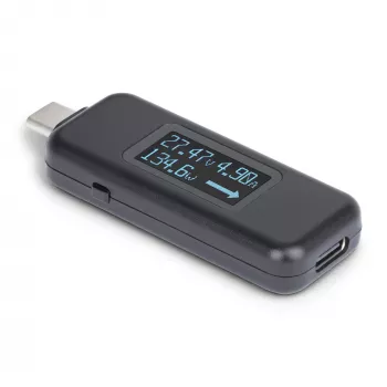 StarTech.com Tester ισχύος USB-C, Ψηφιακό πολύμετρο, Αμφίδρομος μετρητής τάσης και ρεύματος, Έως 240W PD EPR, Φορητός μετρητής ισχύος καλωδίου και θύρας USB-C