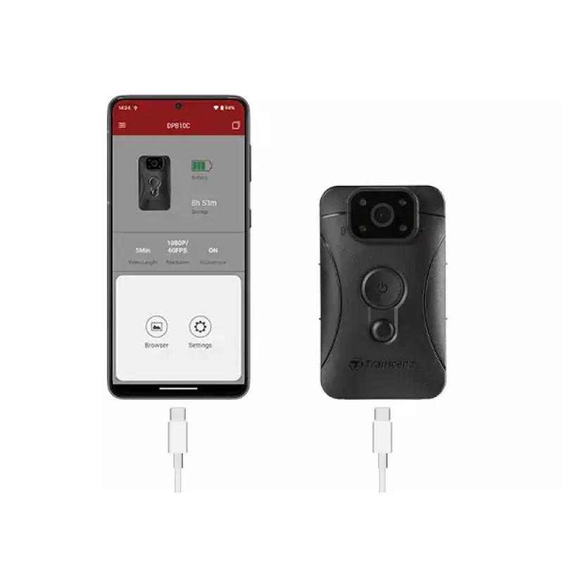 Σωματική κάμερα Transcend DrivePro Body 10C 1080p, με κάρτα 64 GB
