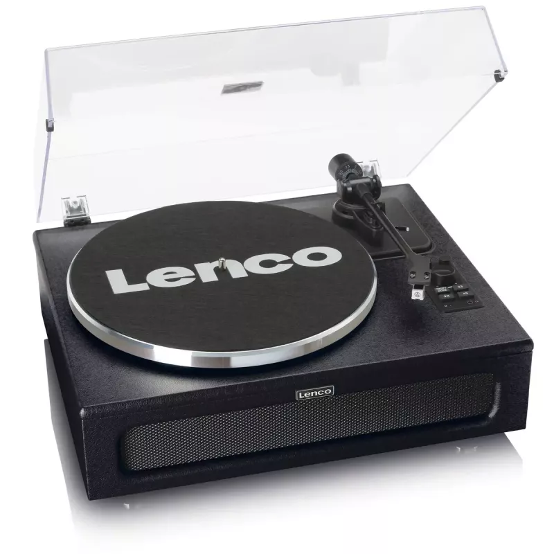 Lenco LS-430BK πικάπ με ιμάντα και 4 ενσωματωμένα ηχεία, Bluetooth, 40 W, 33/45 RPM, μαύρο