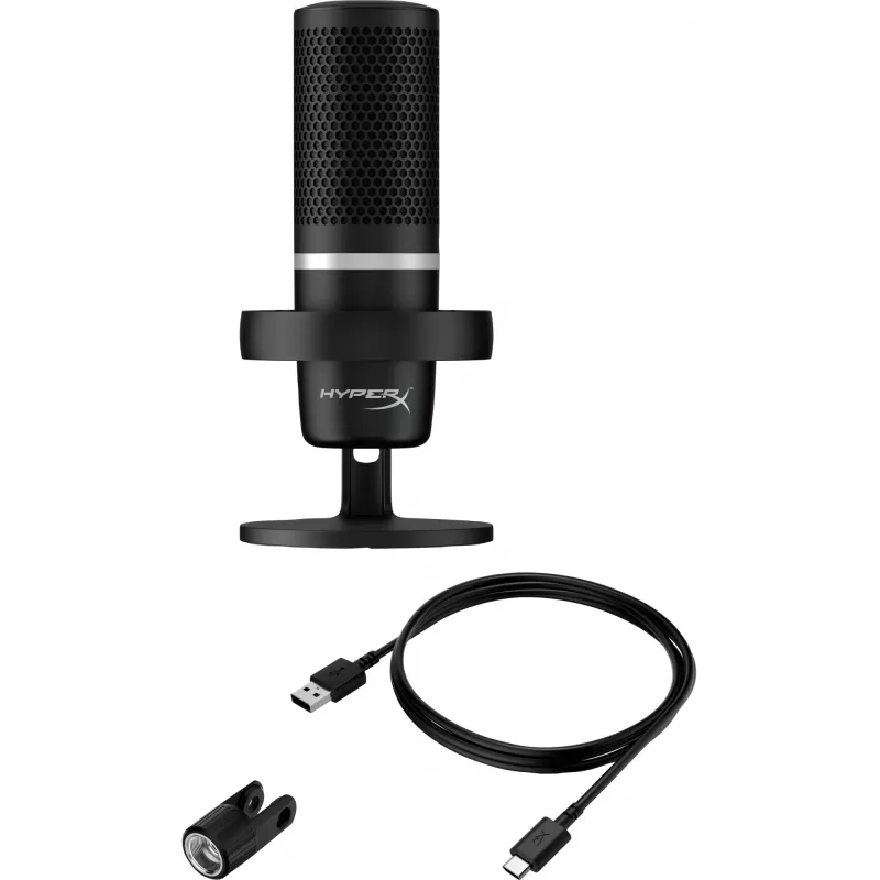 HyperX DuoCast - Μικρόφωνο USB (Μαύρο) - Φωτισμός RGB
