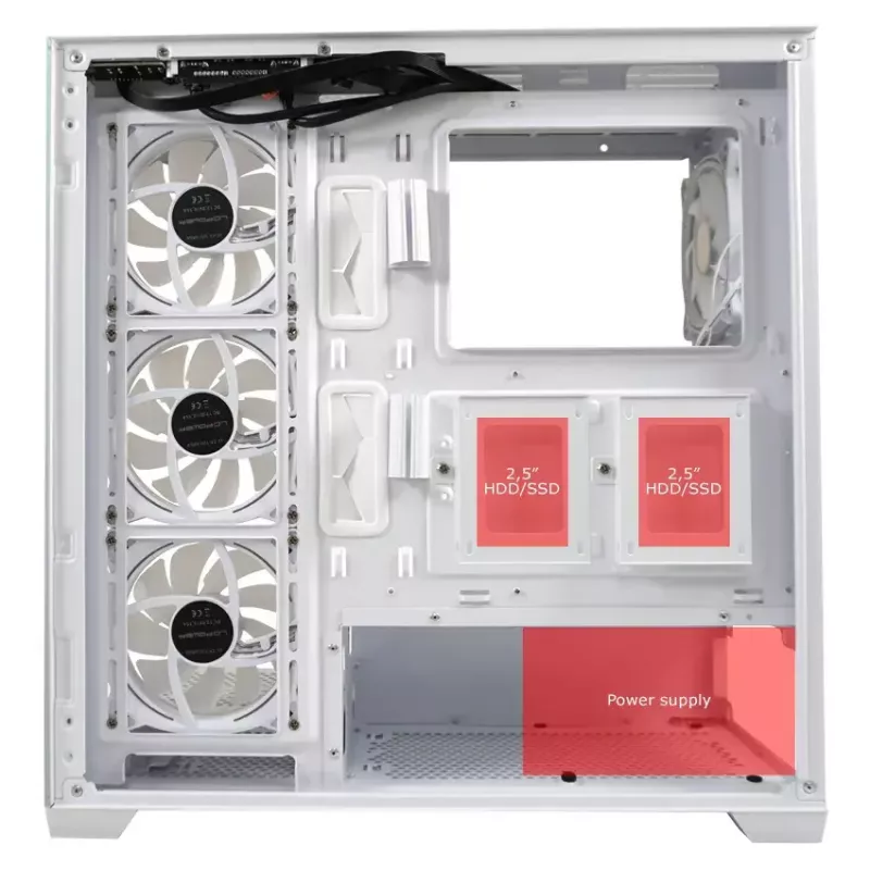 Κουτί PC LC-Power LC-715W-ON Midi Tower λευκό