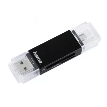 Αναγνώστης καρτών Hama Basic USB 2.0 OTG, SD/microSD, μαύρος