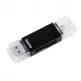 Αναγνώστης καρτών Hama Basic USB 2.0 OTG, SD/microSD, μαύρος