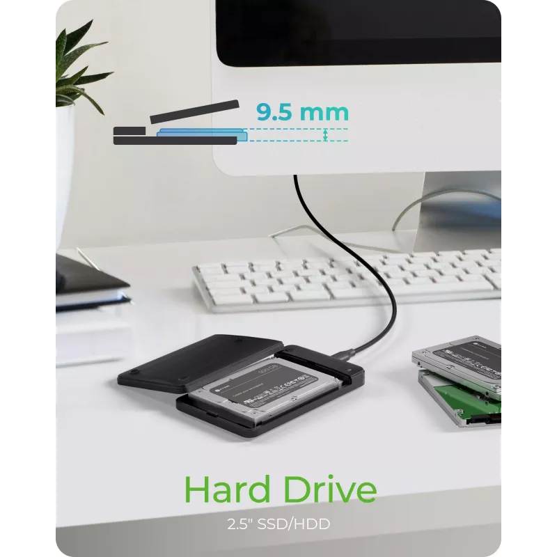 Θήκη SSD ICY BOX IB-201T-CU31 μαύρη 2,5 ιντσών