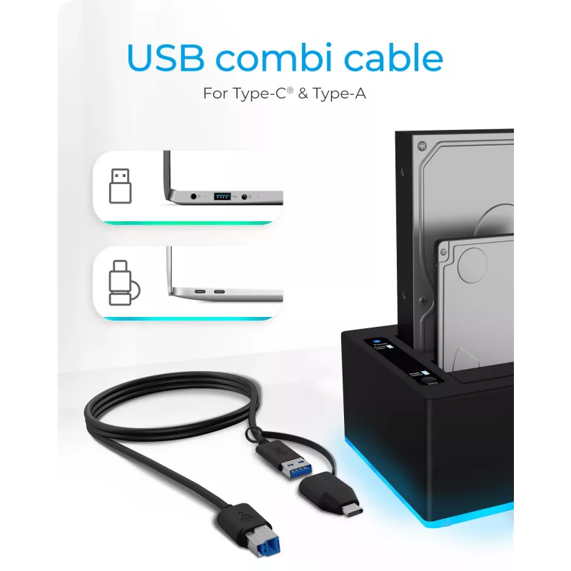 ICY BOX IB-127CL-U3 USB 3.2 Gen 1 (3.1 Gen 1) Type-B μαύρο