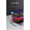 UGREEN 70336 (CM219) διανομέας USB-C σε 4x USB 3.0, 5 Gbps, OTG, θύρα τροφοδοσίας USB-C, καλώδιο 15 cm, γκρι