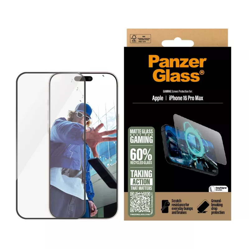 PanzerGlass ® Gaming Προστασία οθόνης iPhone 16 Pro Max | Ultra-Wide Fit