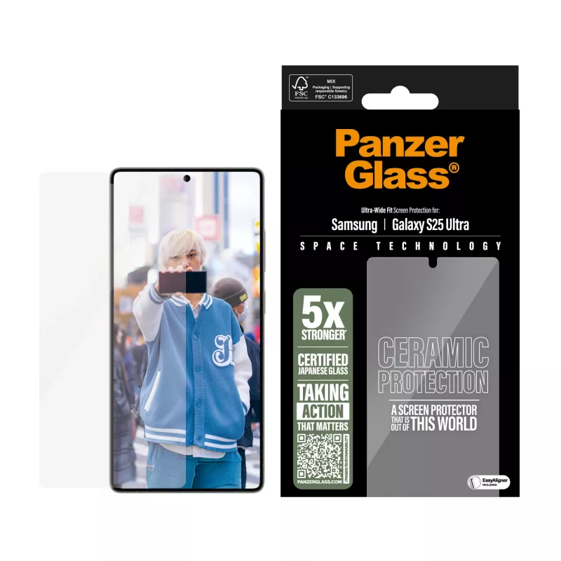 PanzerGlass ® Ceramic Screen Protector Samsung Galaxy S25 Ultra | Ultra-Wide Fit με EasyAligner