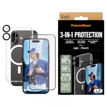 Πακέτο προστασίας 3-in-1 PanzerGlass iPhone '24 6,1 ίντσες