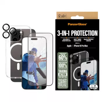 PanzerGlass ® Πακέτο προστασίας 3-in-1 iPhone 16 Pro Max