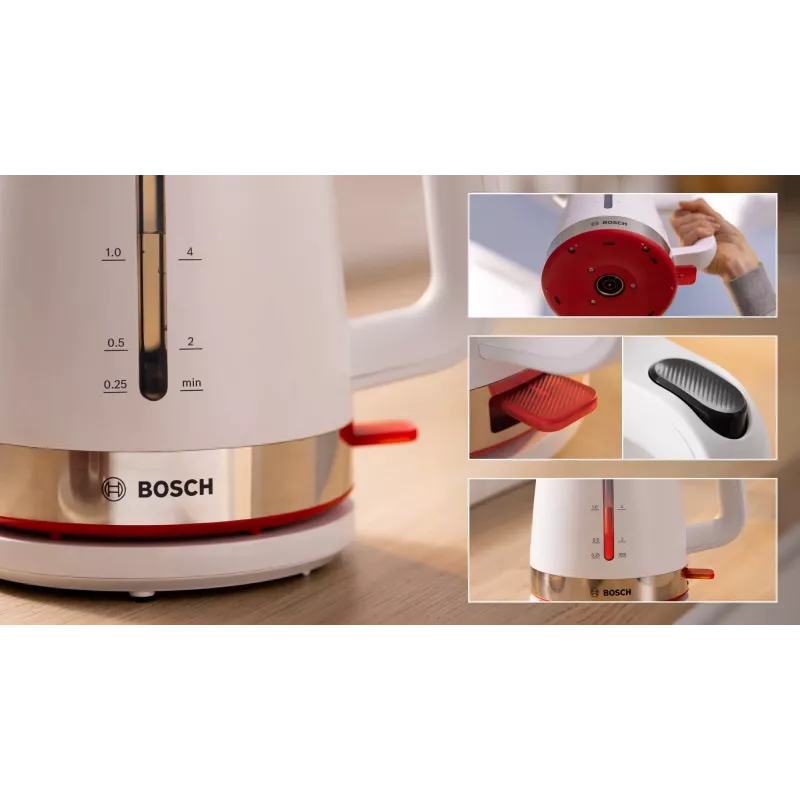 Bosch TWK4M221 ηλεκτρικός βραστήρας 1,7 L 2400 W λευκό