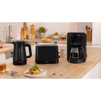 Καφετιέρα φίλτρου Bosch TKA3M133, δοχείο νερού 1,4 λίτρων, χωρητικότητα 15 φλιτζάνια, μαύρο