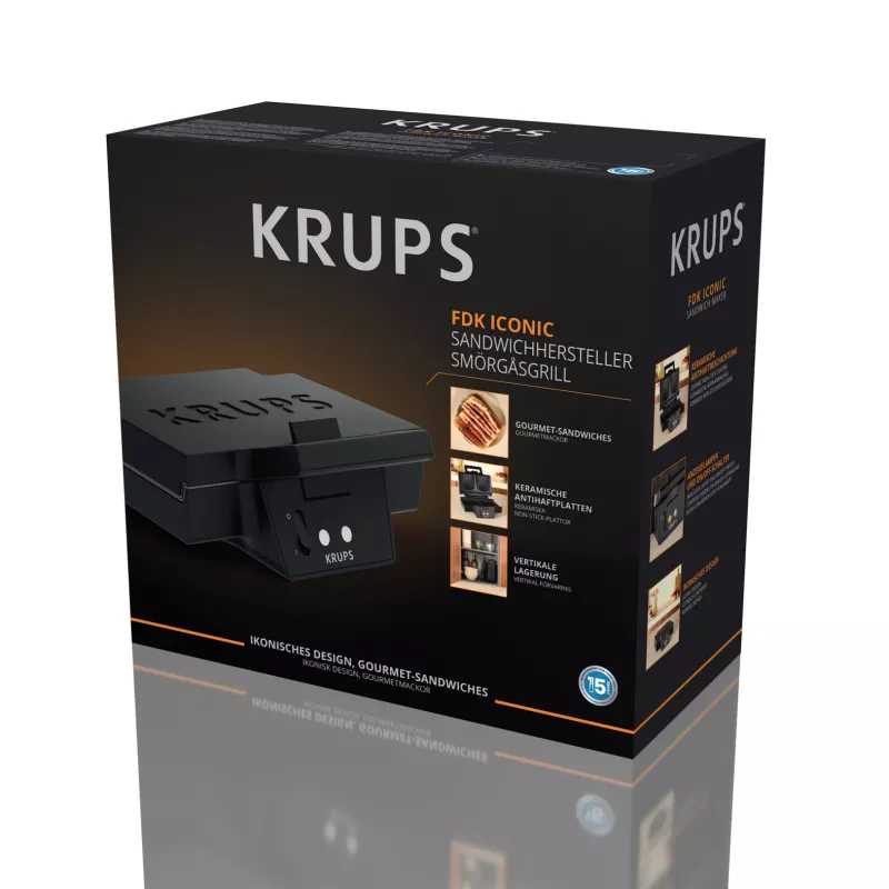 Krups FDK Iconic FDK462 Τοστιέρα σάντουιτς 850 W Μαύρο