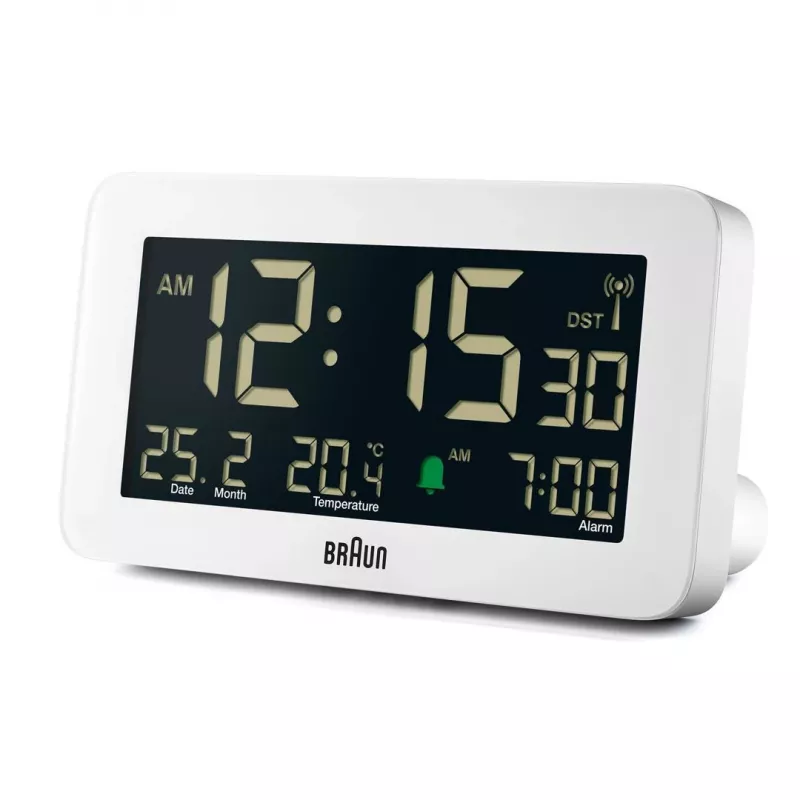 Ψηφιακό ξυπνητήρι Braun BC10 Λευκό LCD οπίσθιος φωτισμός
